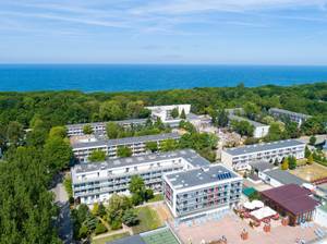 Hotel Koral Live in Kolberg aus der Vogelperspektive nahe Ostseestrand