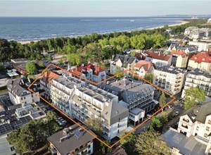 Luftaufnahme Afrodyta SPA Hotel in Swinemünde nahe Ostseestrand und Promenade